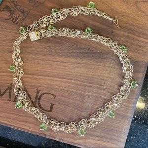 Beautiful wire and precious stone necklace